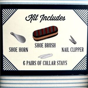 NWT Men’s Kit Shoe Brush Shoehorn’ Nail Clippers Collar Stays by On The Go